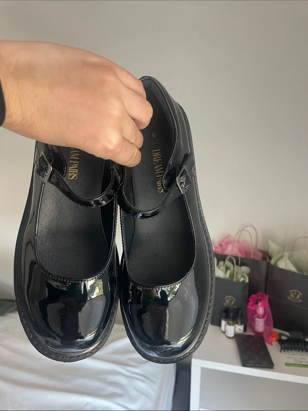 Black Patent Mary Jane Platform Shoes